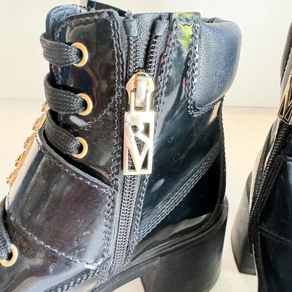 Roger Vivier Black Lace up Ankle Boots with Rhinestone Buckle 36.5 - Picture 10 of 13